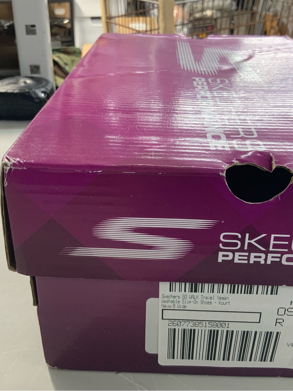 Skechers Navy Blue Slip-On Athletic Shoes with Light Pink Trim - Picture 3 of 3